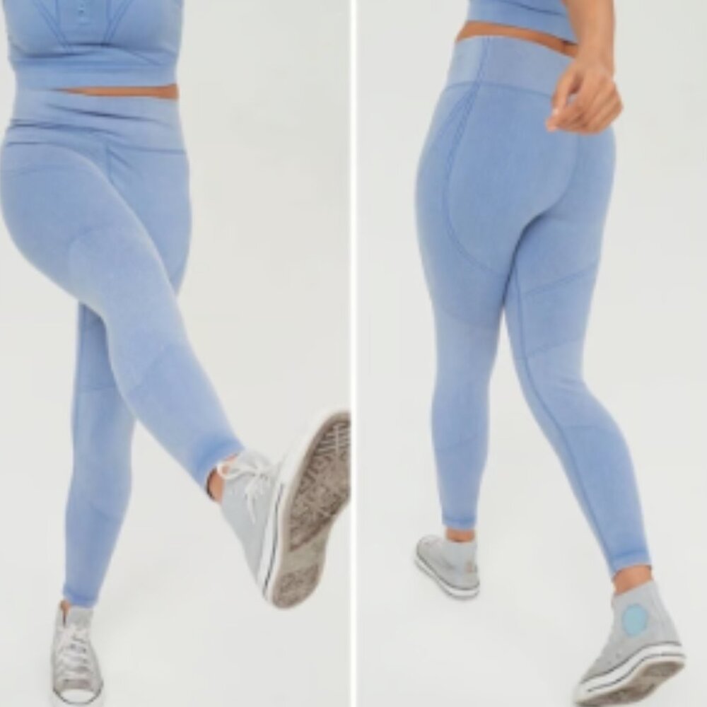 Aerie High-Compression, Seamless, High-Waisted 7/8 Leggings